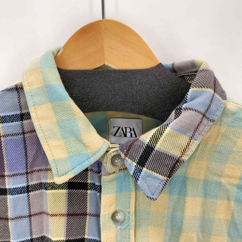 ザラ ZARA 切替チェックネルシャツ メンズ JPN:L